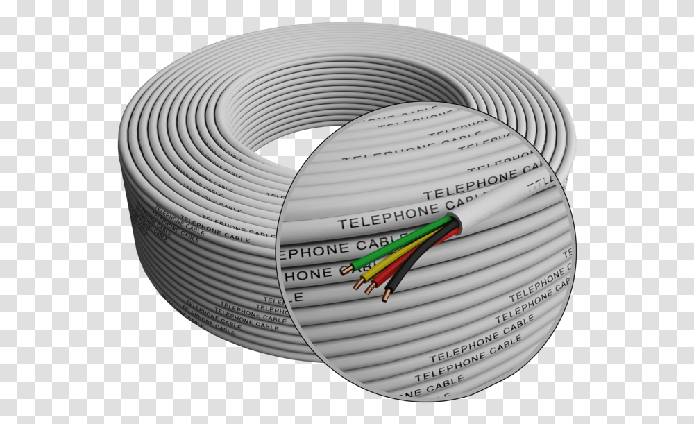 Phone Cable 300ft Rounded White Roll 4x10 Electrical Wiring, Sphere, Hose, Wristwatch, Tape Transparent Png