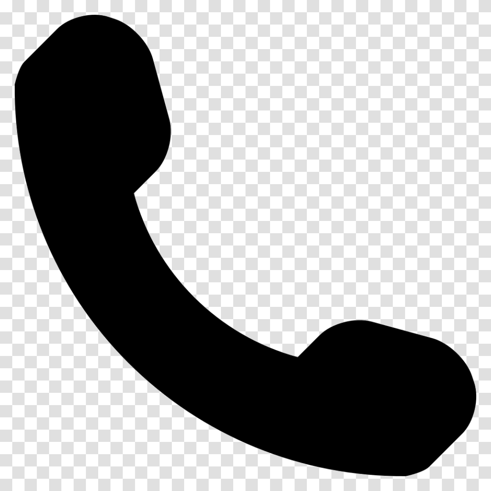 Phone Call Auricular Symbol In Black Font Awesome Phone Icon, Hook, Alphabet, Sock Transparent Png