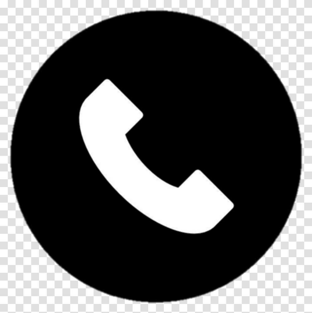 Phone Call Icon Black Aesthetic Sticker Video Call, Text, Alphabet, Symbol, Ampersand Transparent Png