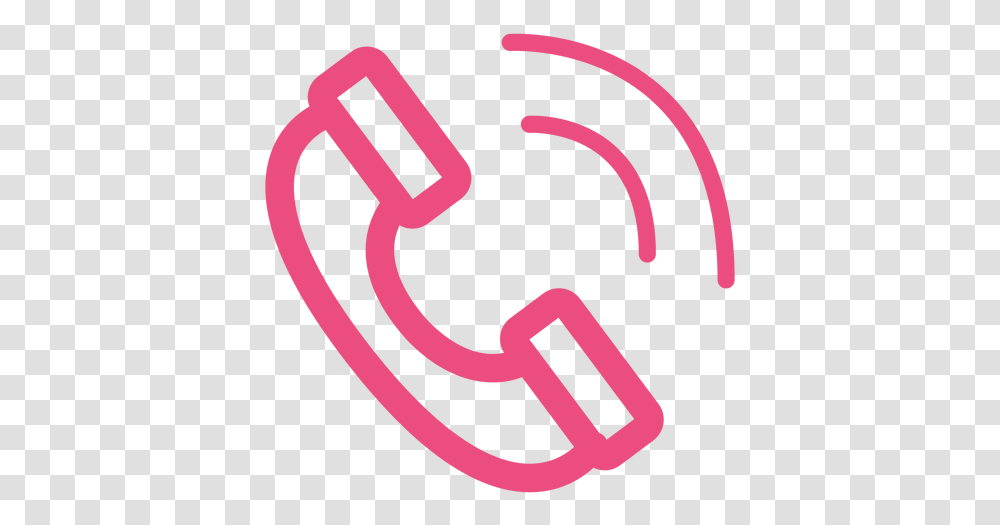 Phone Call Icon Stroke Pink Call Logo Pink, Hammer, Tool, Text, Symbol Transparent Png