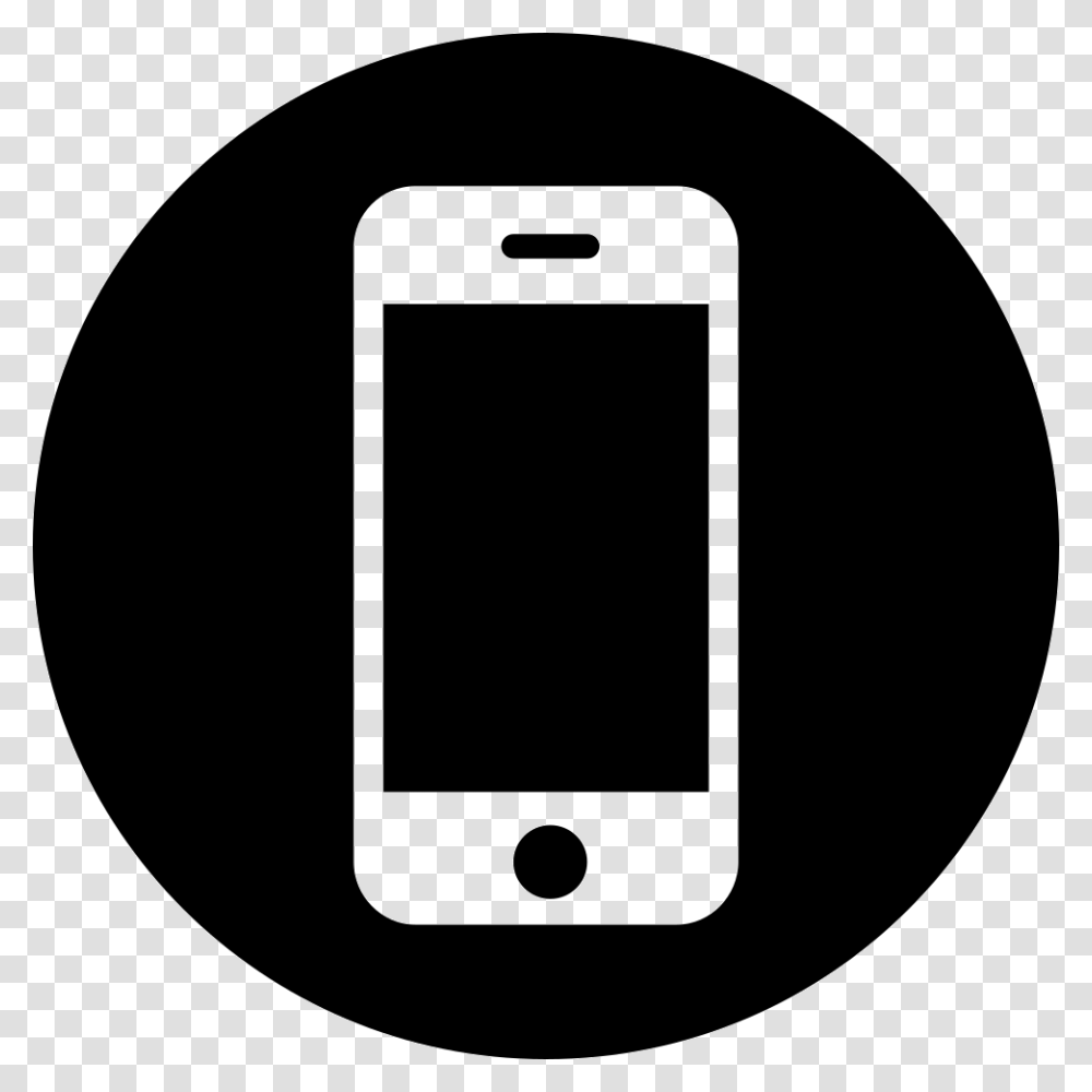 Phone Circle Amp Clipart Free Mobile Phone Icon White, Electronics, Cell Phone, Disk, Iphone Transparent Png