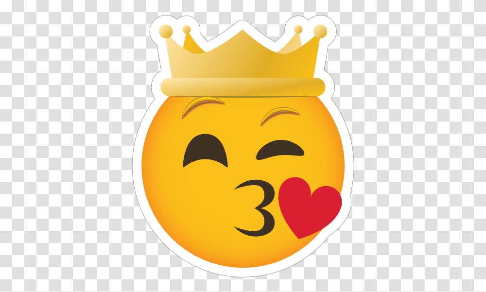 Phone Emoji Sticker Crown Blowing A Kiss Emoji Stiker, Symbol, Birthday Cake, Food, Jar Transparent Png