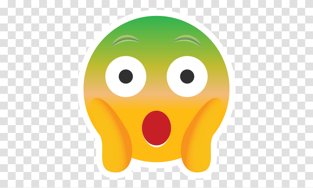 Phone Emoji Sticker Surprised Green In Surprised Shocked Emoji, Food, Disk, Text, Furniture Transparent Png