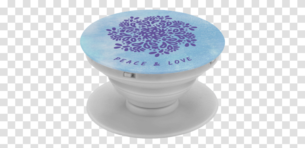 Phone Grip Mockup Standing On A Flat Surface Blue And White Porcelain, Saucer, Pottery, Milk Transparent Png