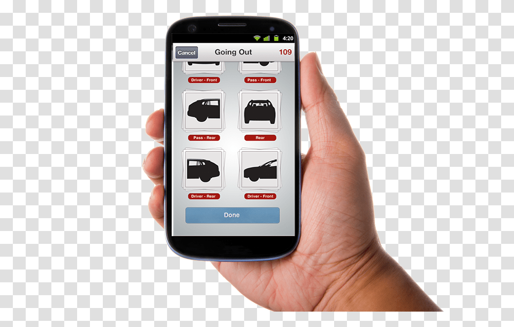 Phone In Hand Car Damages Scanning App, Person, Human, Mobile Phone, Electronics Transparent Png