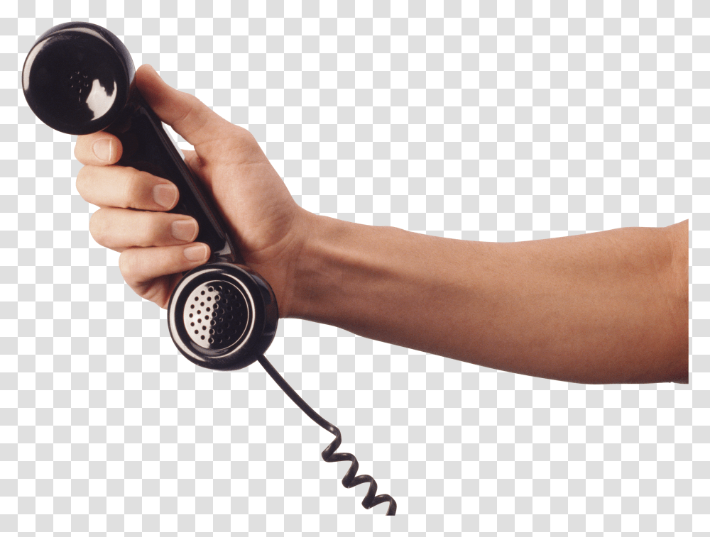 Phone In Hand Hand With Telephone Transparent Png