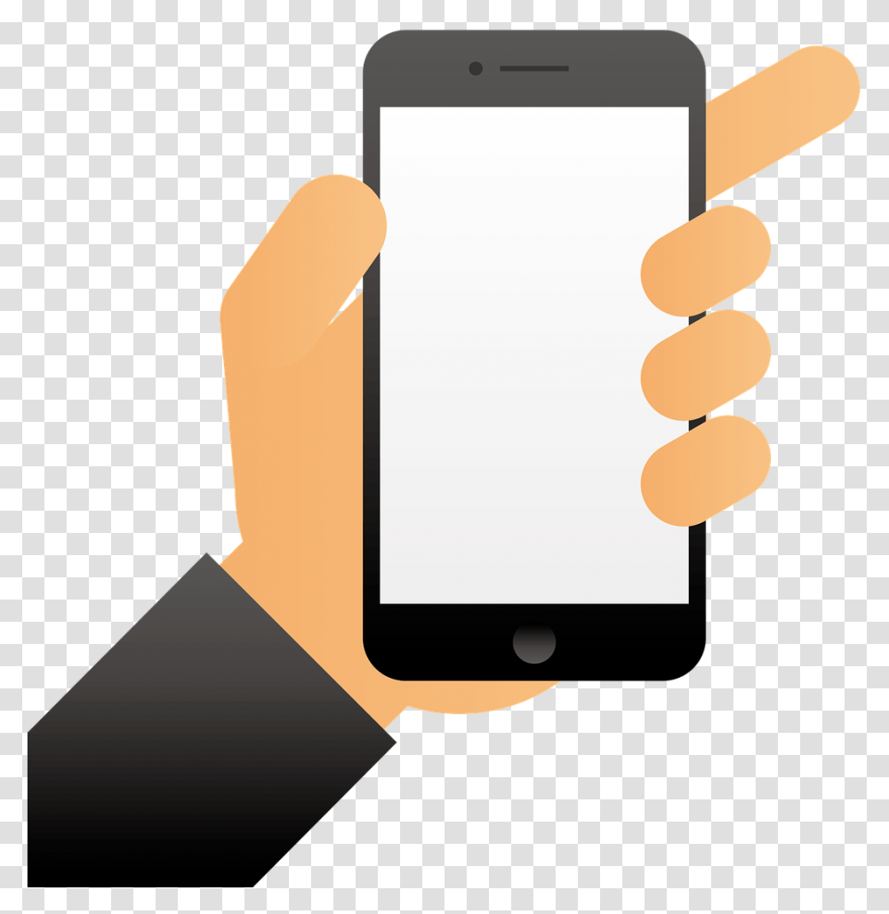 Phone In Hand Logo, Electronics, Mobile Phone, Cell Phone, Iphone Transparent Png