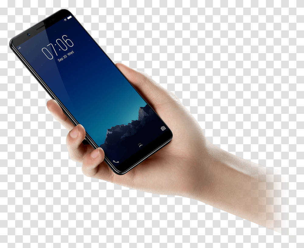 Phone In Hand Vivo V7 Plus Price, Person, Human, Electronics, Mobile Phone Transparent Png
