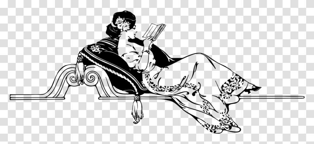 Phone Silhouette Vintage Woman Reading, Gray, World Of Warcraft Transparent Png