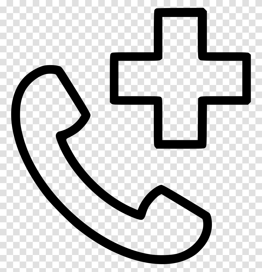 Phone Telephone Hospital Doctor Ambulance Phone Hospital Icon, Hook, Anchor, Cross Transparent Png