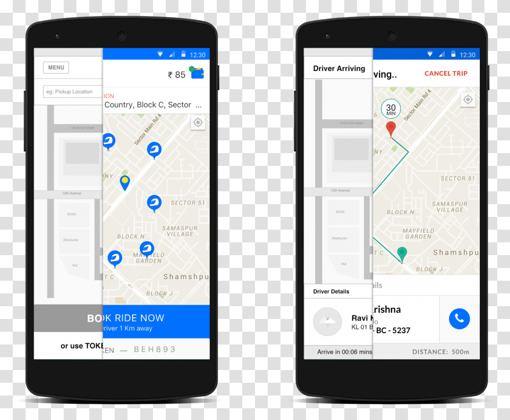 Phone Template Adobe Xd Map Ui Kit, Mobile Phone, Electronics, Cell Phone, GPS Transparent Png