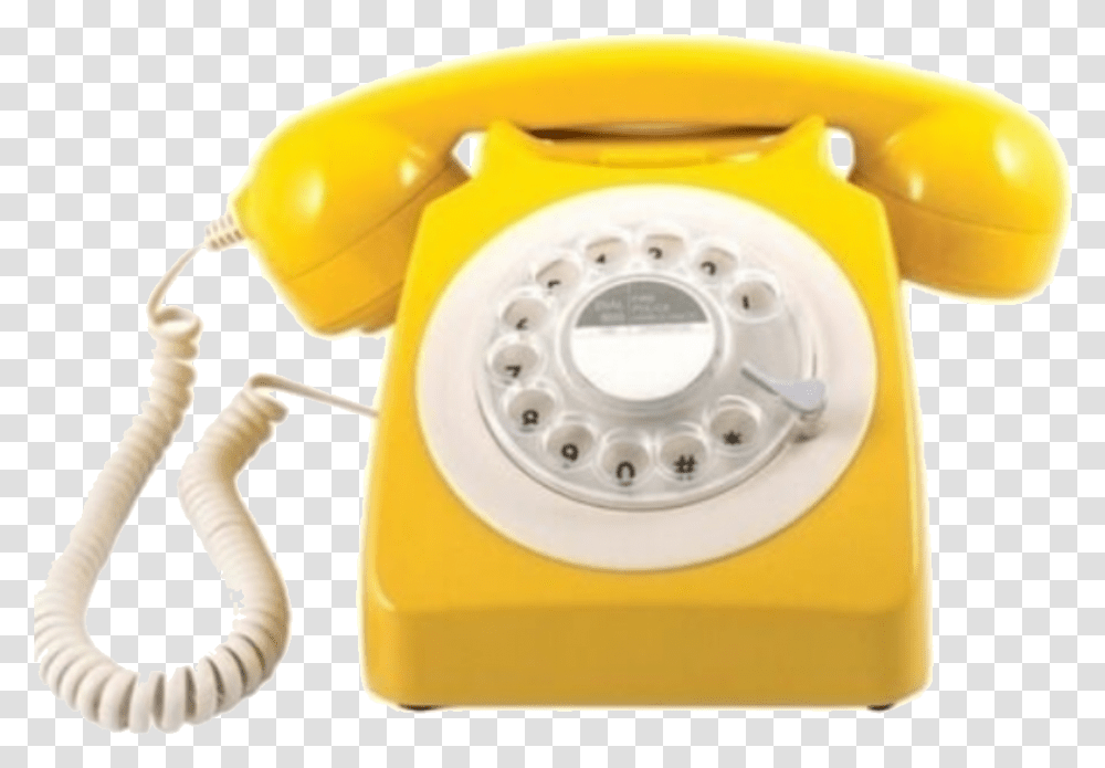 Phone Yellow Telephone, Electronics, Dial Telephone, Helmet, Clothing Transparent Png