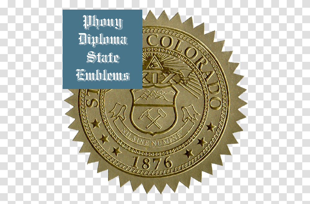 Phony Diploma Gold Foil State Seals And Emblems List Clipart, Logo, Symbol, Trademark, Badge Transparent Png