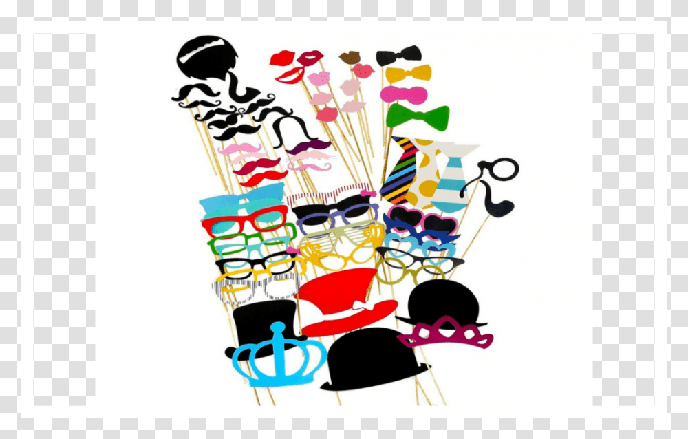 Photo Booth Props Piece Diy Kit For Wedding Party Or Birthday, Sunglasses, Paper, Leisure Activities Transparent Png