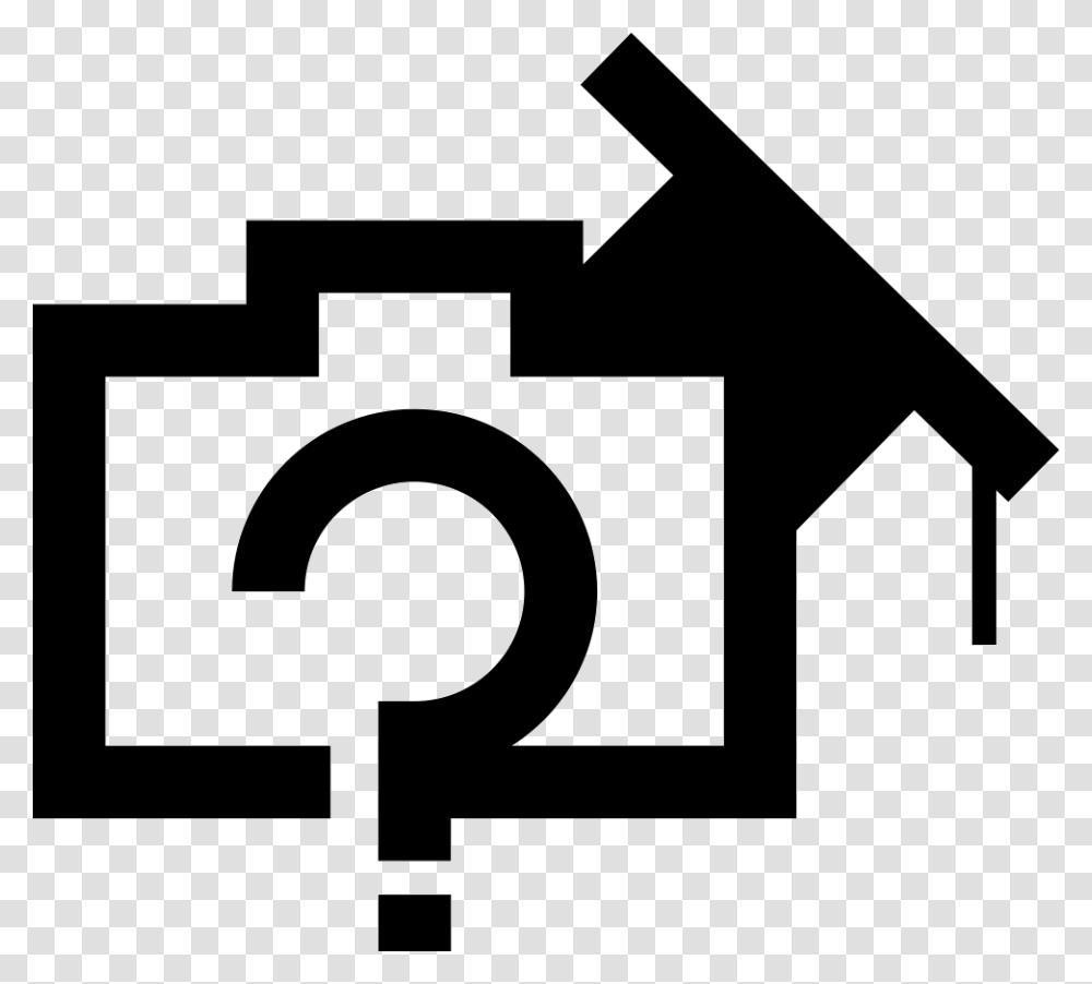 Photo Camera With Question Mark And Academic Hat, Number, Cross Transparent Png