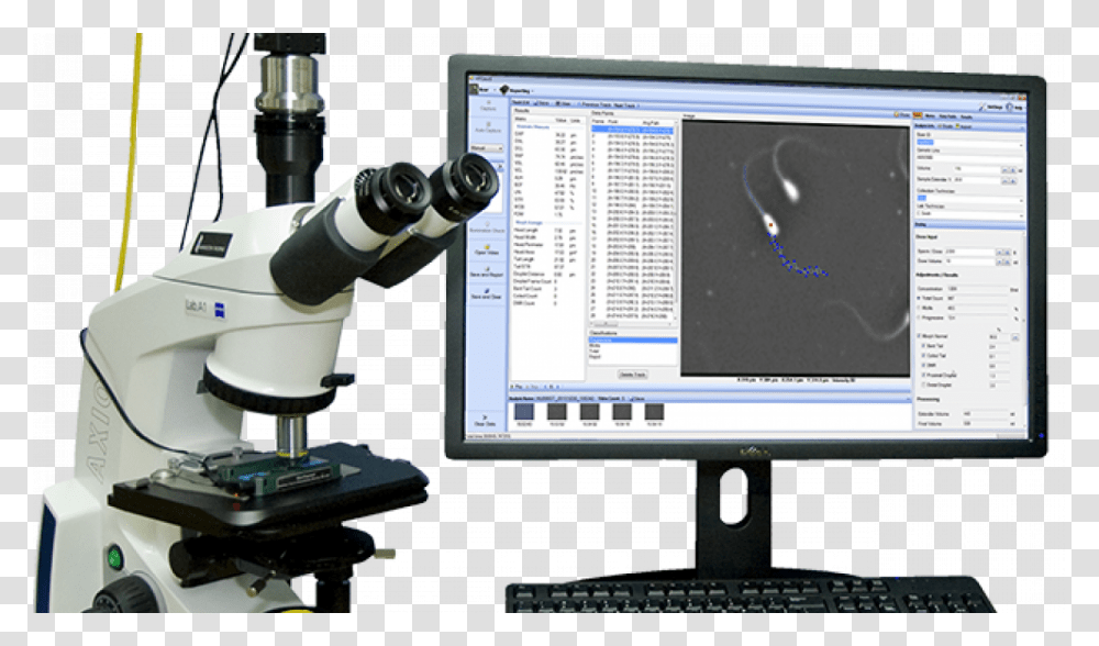 Photo Ceros Ii Hamilton Thorne Ceros Ii, Microscope, Monitor, Screen, Electronics Transparent Png