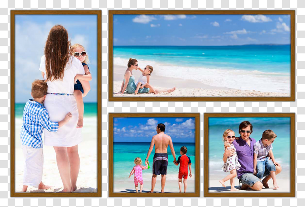 Photo Collage Frames Collage, Person, Sunglasses, Shorts Transparent Png