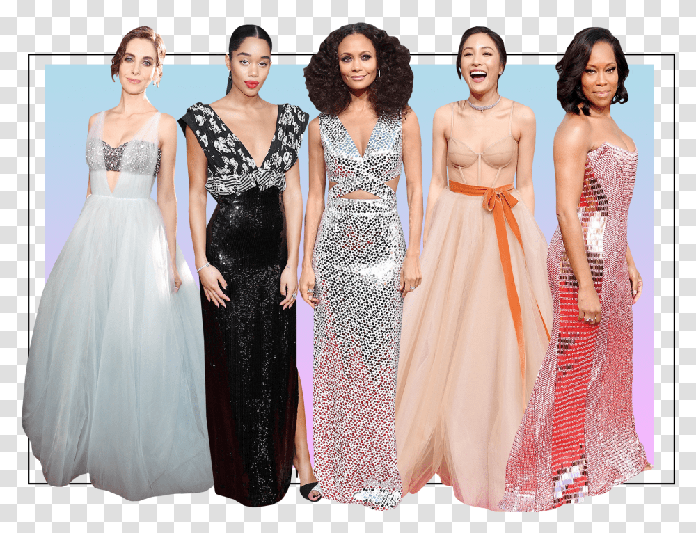 Photo Compilation Of Allison Brie Laura Harrier Thandie Prom Gowns Trend 2019, Apparel, Person, Human Transparent Png