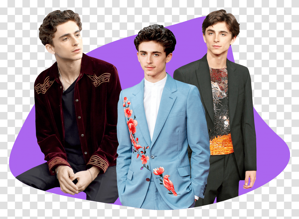 Photo Composite Of Timothee Chalamet In Colorful Blazers Timothe Chalamet Transparent Png