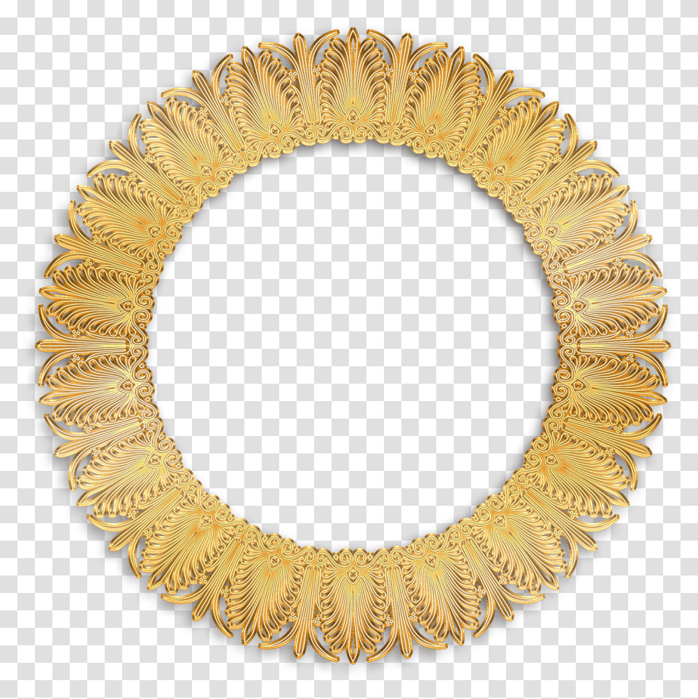 Photo Frame Image Round Diamond Picture Frame, Gold, Rug, Wreath, Bracelet Transparent Png