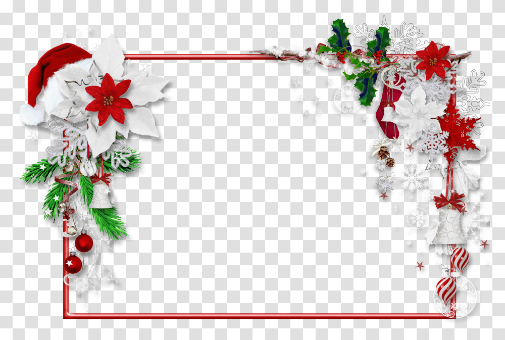 Photo Frame With Santa Hat Merry Christmas Transparent Png