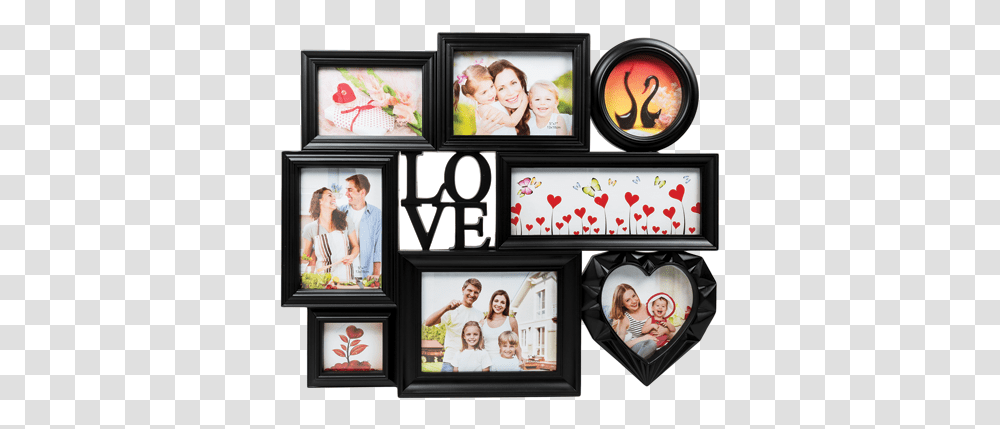 Photo Frames Heart, Collage, Poster, Advertisement, Person Transparent Png