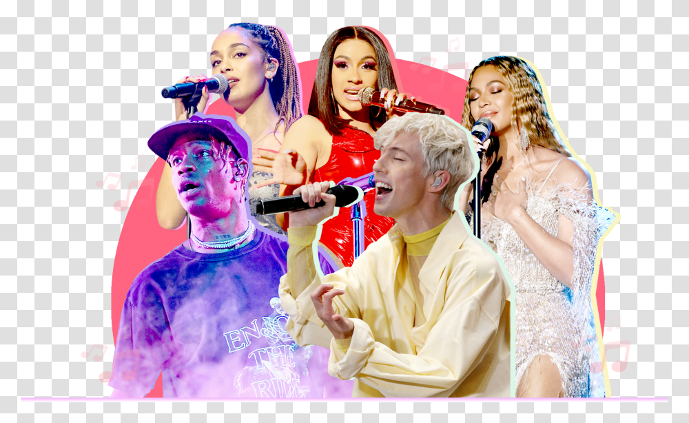 Photo Illustration Of Five Singers Pop Music, Person, Leisure Activities, Karaoke, Performer Transparent Png