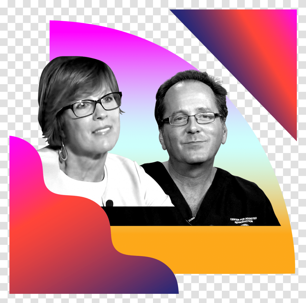 Photo Illustration Of Kathy And Kevin Doody In Black Fun, Person, Glasses, Face Transparent Png