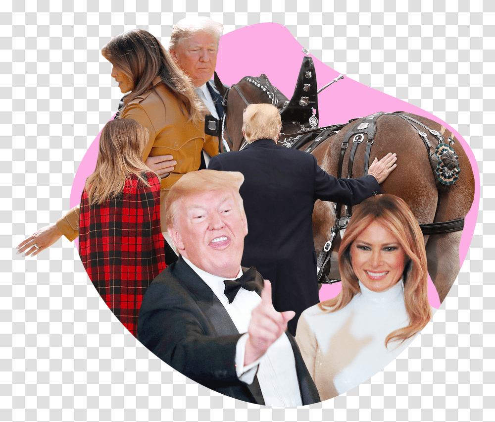 Photo Illustration Of Melania And Donald Trump Fun, Person, Suit, Overcoat Transparent Png