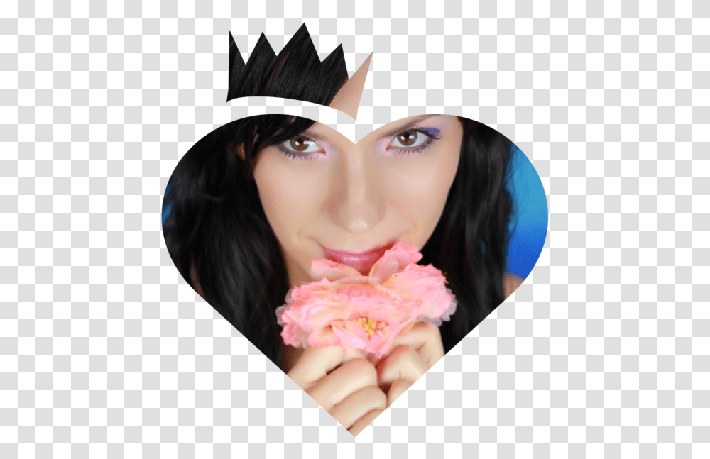 Photo Montage Heart Crown Pixiz Sticker, Person, Flower, Plant, Sweets Transparent Png