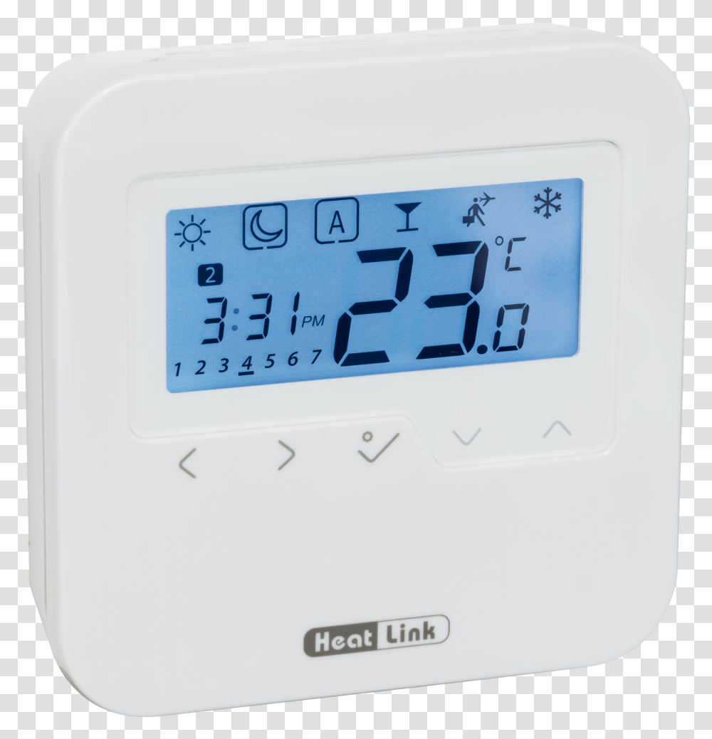 Photo Of Heatlink Wired Digital Timer Thermostat With Radio Clock, Digital Clock, Alarm Clock Transparent Png