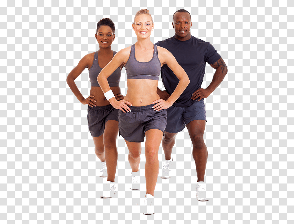 Photo Of Three Athletic People Doing Leg Squats Fitness Professional, Person, Human, Shorts Transparent Png