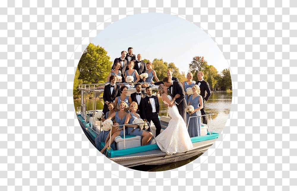 Photo Of Wedding Party On Fern Boat Groom, Apparel, Person, Human Transparent Png