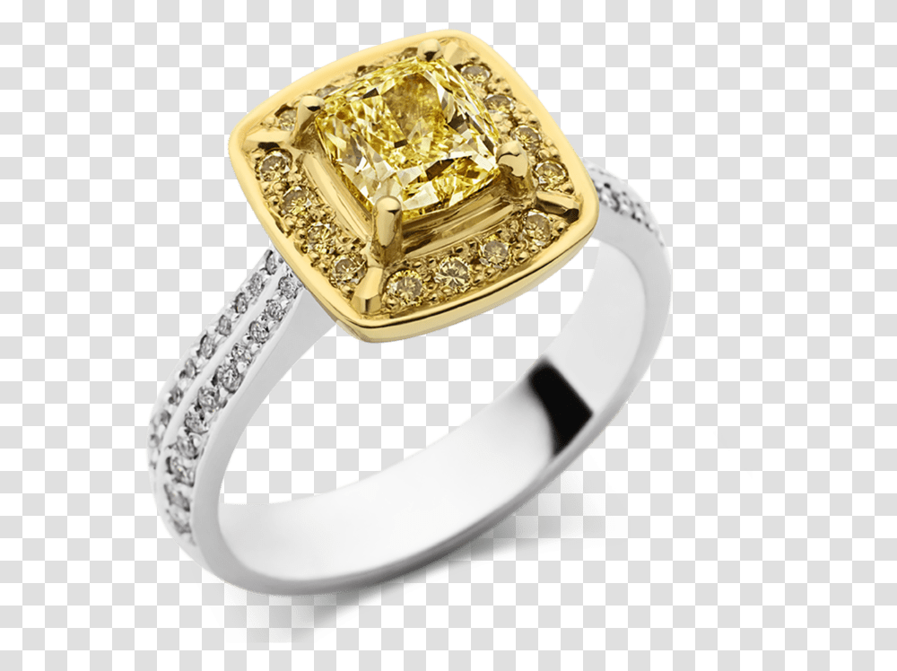 Photo Of Yellow And White Diamond Ring Pre Engagement Ring, Jewelry, Accessories, Accessory, Gemstone Transparent Png