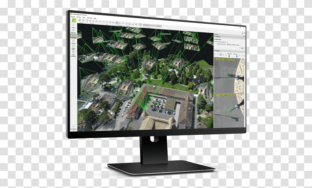 Photogrammetry Software Pix4dmapper Drone, Monitor, Screen, Electronics, Display Transparent Png
