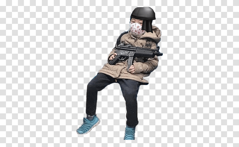 Photograph, Person, Helmet, Gun Transparent Png