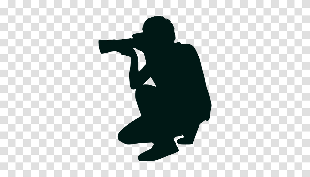 Photographer Kneeling Silhouette, Person, Human, Photography Transparent Png