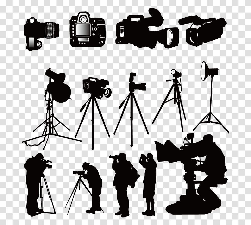 Photographer Photography Silhouette Clip Art Free Vector Camera Silhouettes, Vehicle, Transportation, Person Transparent Png