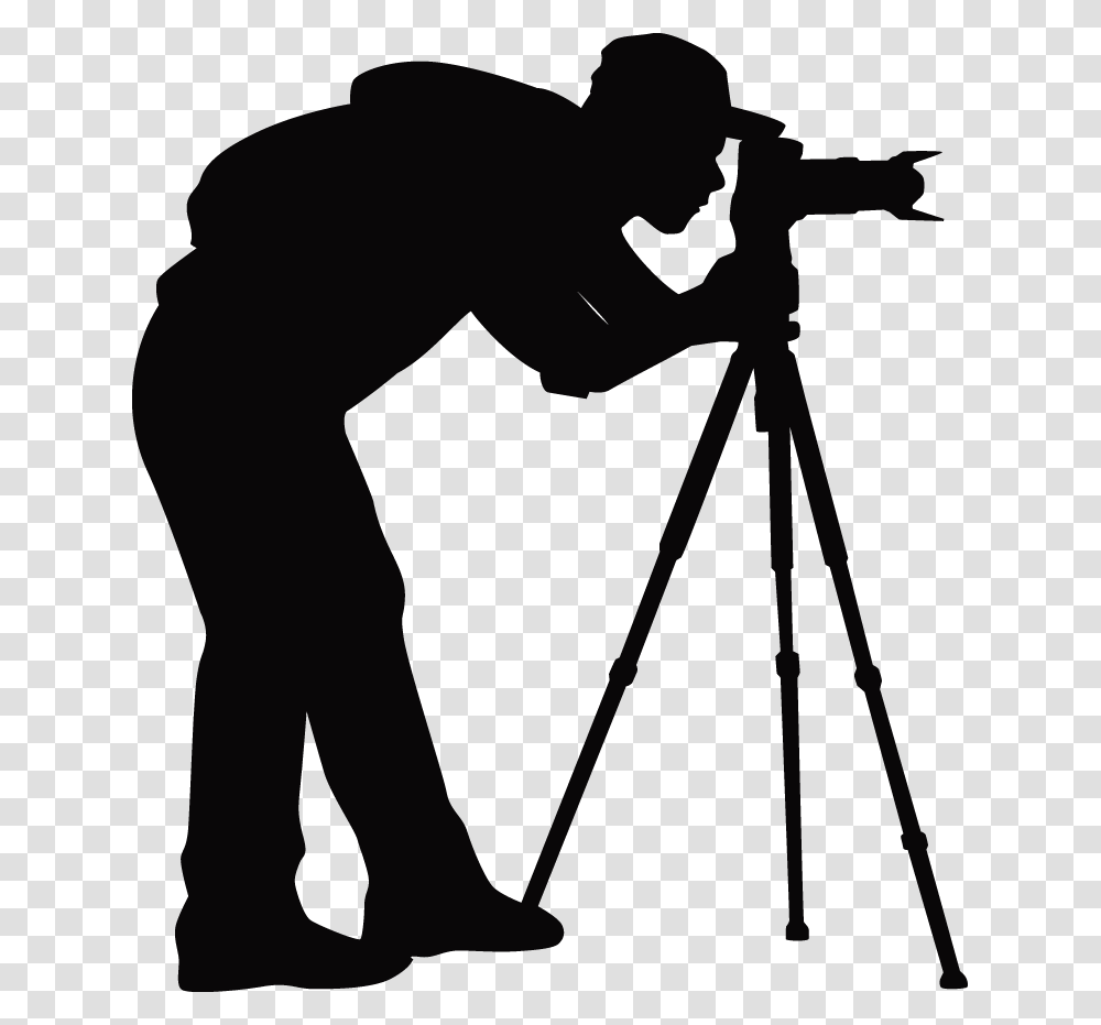 Photographer With Camera Silhouette Camera With Tripod, Person, Human, Photography Transparent Png