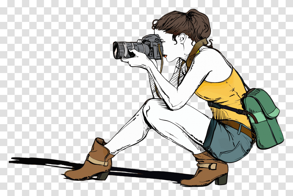 Photographer With Camera Silhouette Photography Clipart, Person, Human Transparent Png