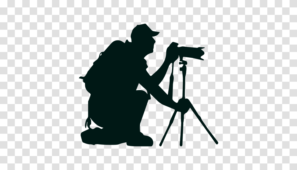 Photographer With Camera Stand Silhouette, Person, Human, Tripod, Bow Transparent Png