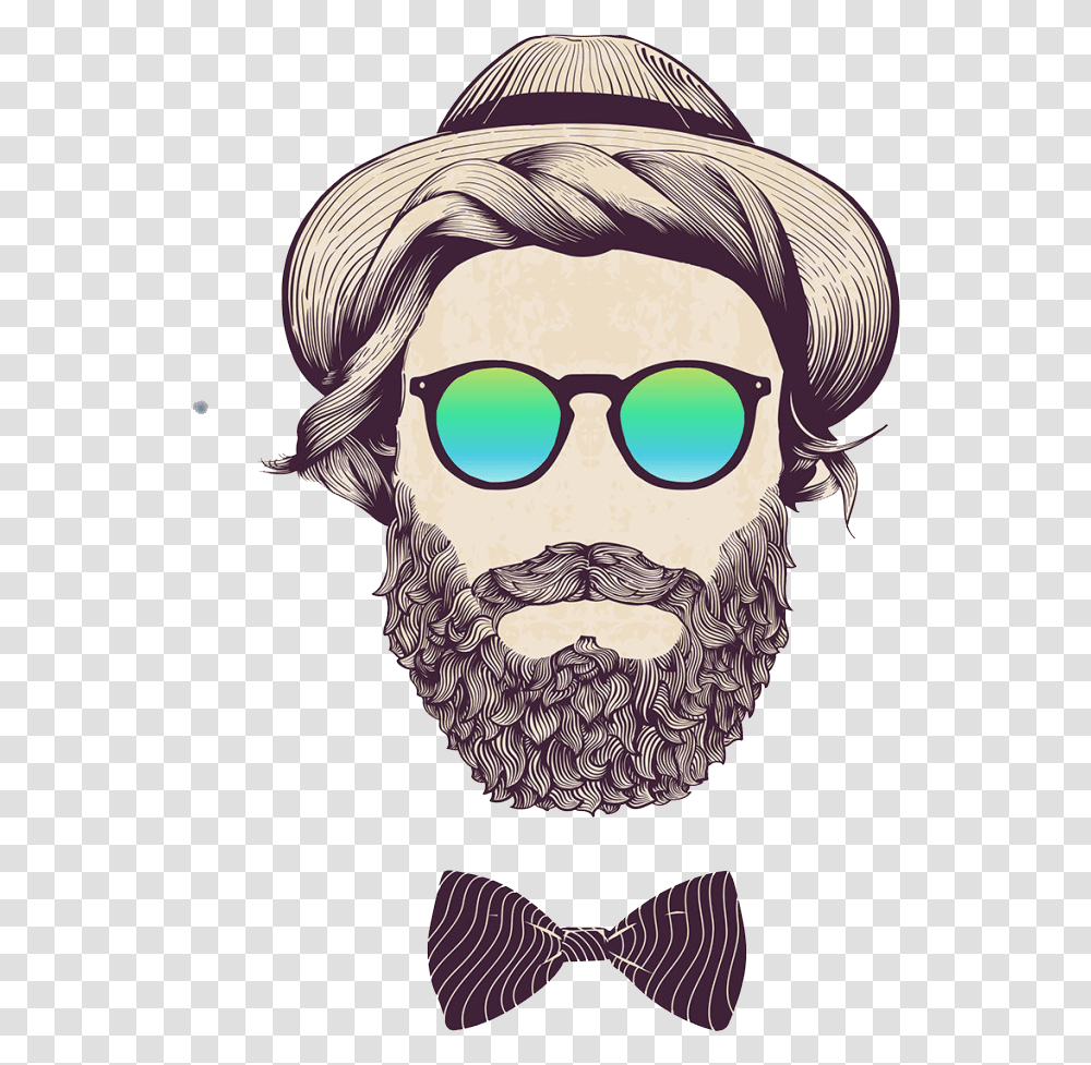 Photography Illustration Hipster Stock With Man Clipart Hipster Illustration, Face, Person, Sunglasses, Beard Transparent Png