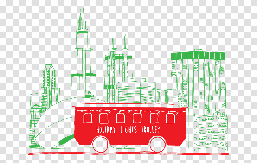 Photos - Holiday Lights Trolley Chicago, Urban, City, Building, Architecture Transparent Png