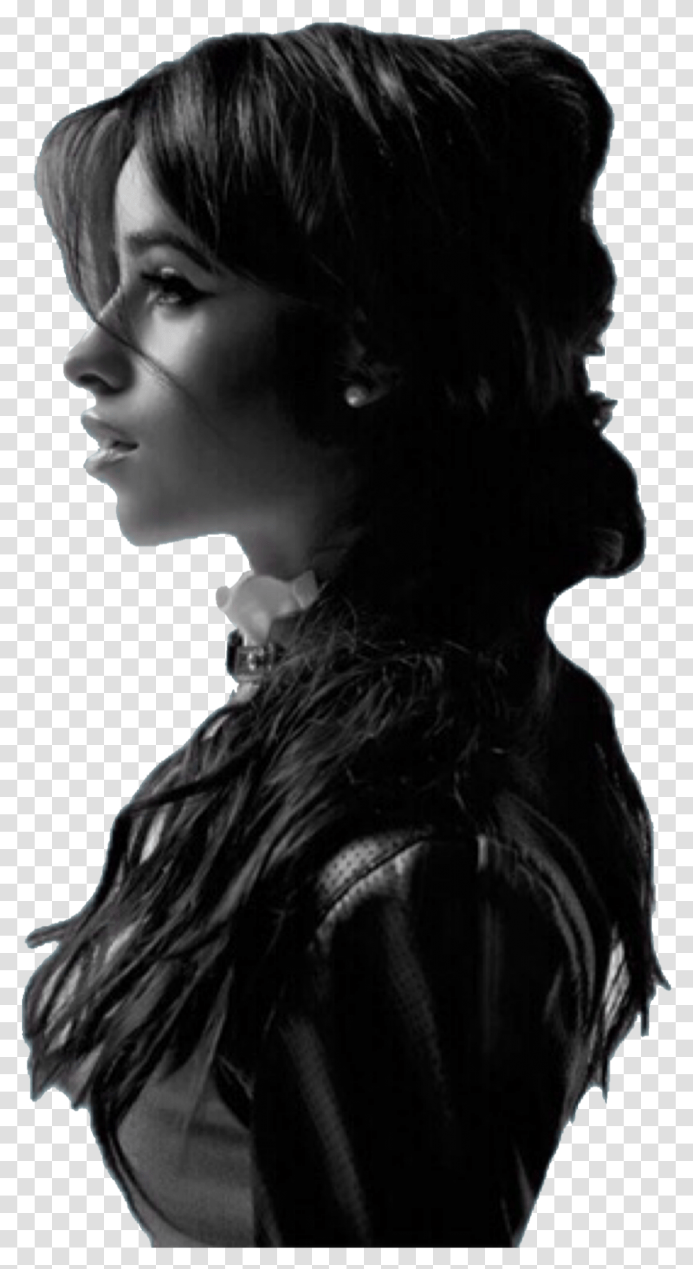 Photoshoot Camila Cabello Black And White, Head, Person, Face, Portrait Transparent Png