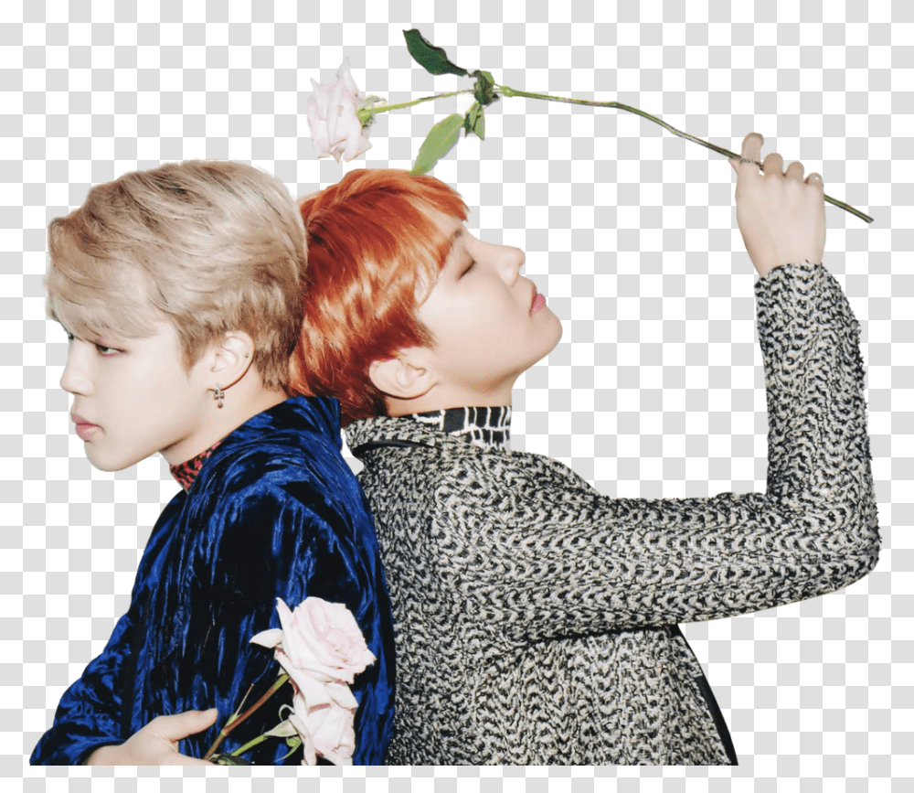 Photoshoot Jimin And Jhope, Person, Plant, Petal Transparent Png