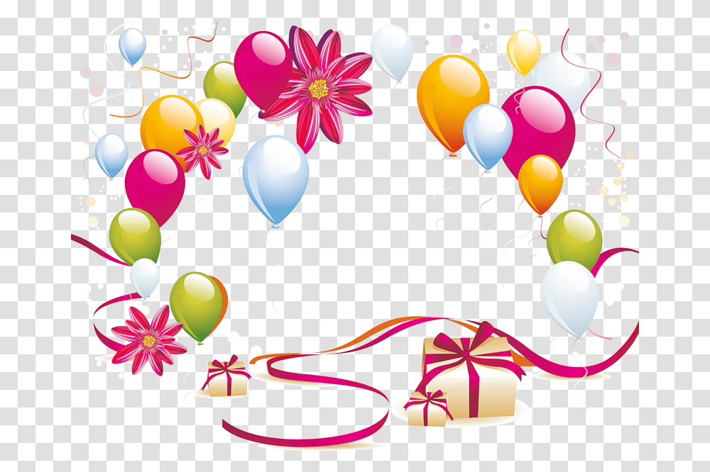 Photoshop Clipart Balloons Birthday Frame Without Background, Floral Design, Pattern, Gift Transparent Png