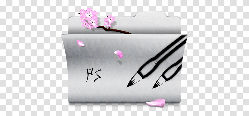 Photoshop Folder With Pink Flowers Icon Clipart Image Flowers Folder Icon, Plant, Blossom, Pen, Pencil Transparent Png