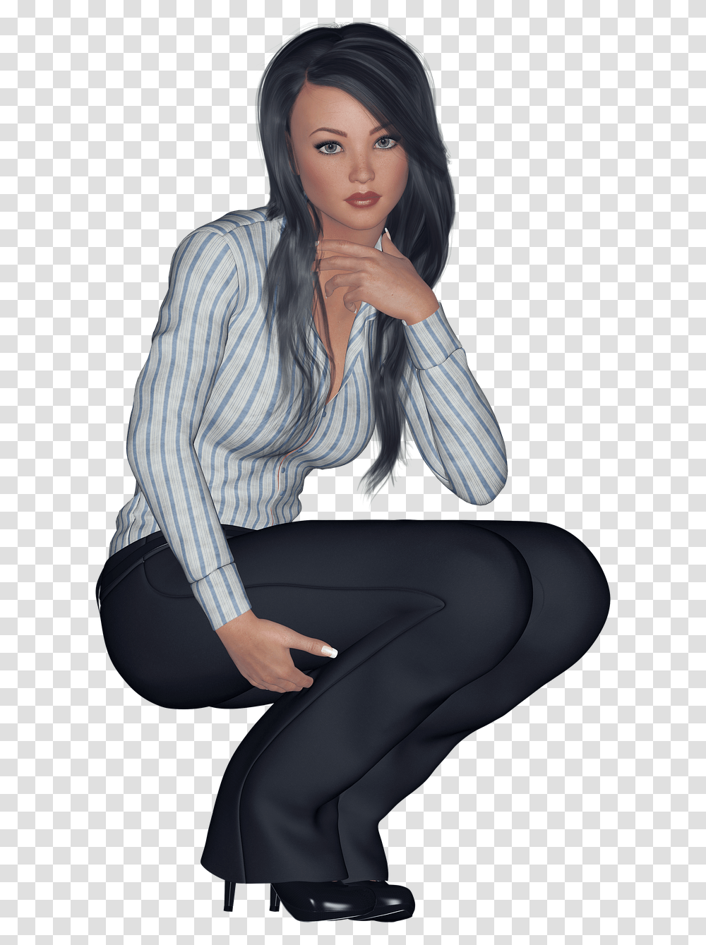 Photoshop Free Photo Sitting Black Woman, Sleeve, Long Sleeve, Person Transparent Png
