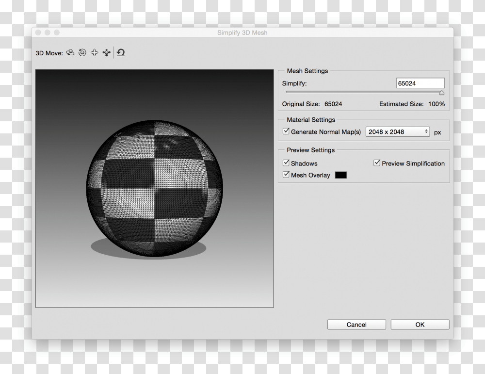 Photoshop Settings In The Simplify 3d Mesh Dialog Malla 3d Photoshop, Sphere, File, Number Transparent Png