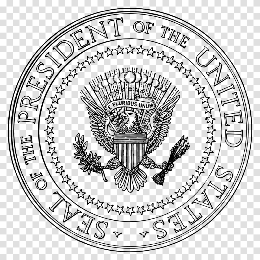 Photoshopped Presidential Seal 45 Is A Puppet Presidential Seal Black And White, Gray, World Of Warcraft Transparent Png